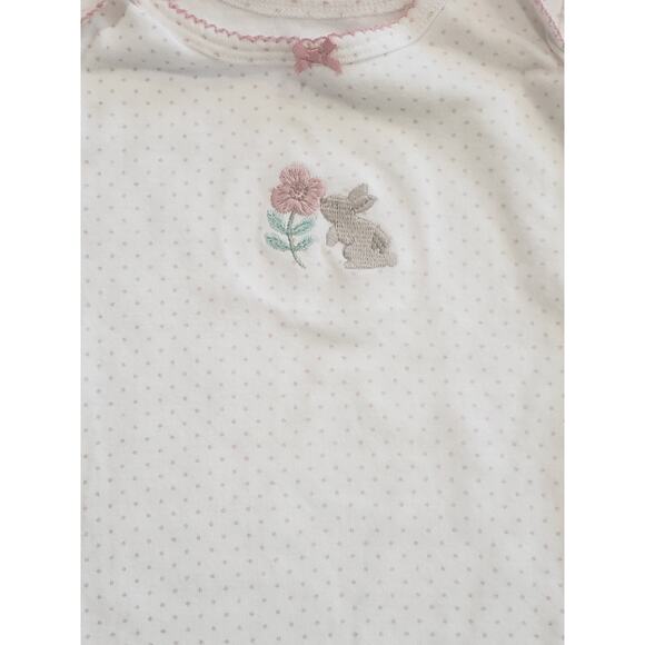 Carters Pink Heart & White Bunny Smelling a Rose Onesies - Set of 2 - Size 24M - Picture 4 of 5